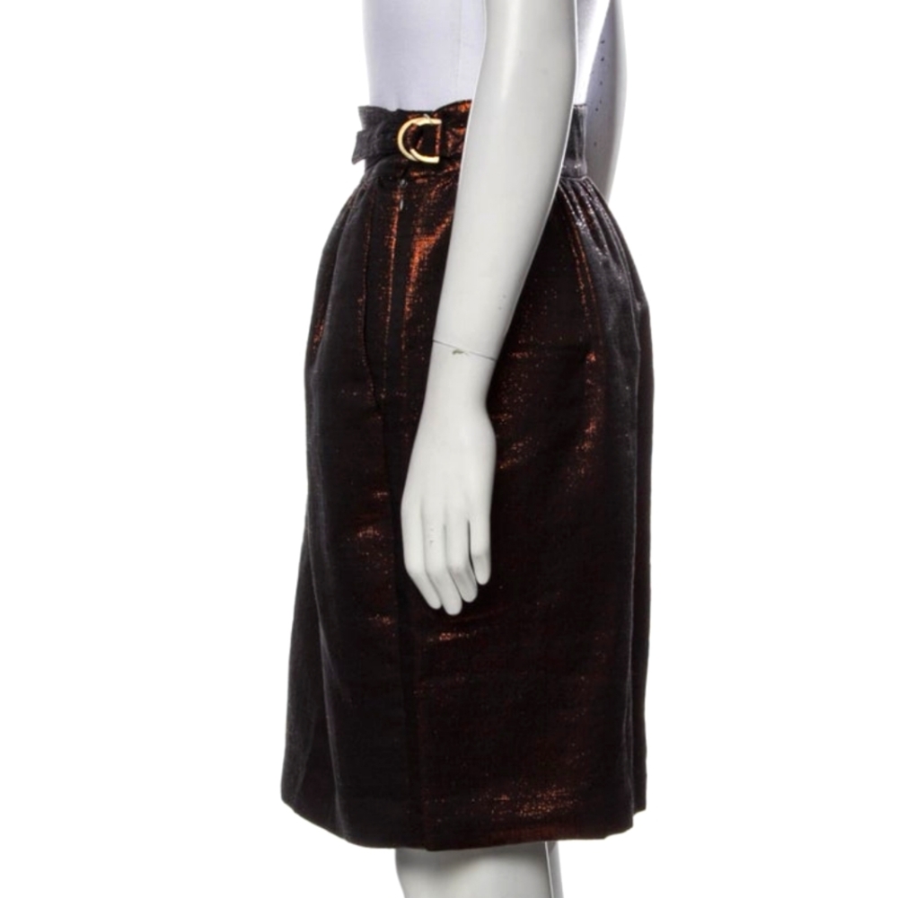 NWT Etro copper metallic skirt - wool and silk